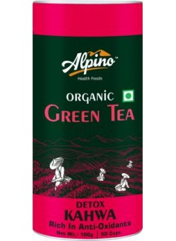 Alpino Certified Organic Green Tea - Detox Kahwa 100 G [Rich in Anti-Oxidants | Indian Kahwa with Traditional Spices & Herbs] Herbs, Spices Green Tea Tin  (100 g)